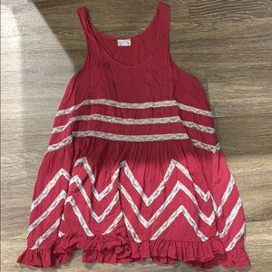 Red Free People summer tunic